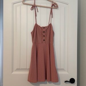 Speechless Blush Eyelet Dress with Button Detail